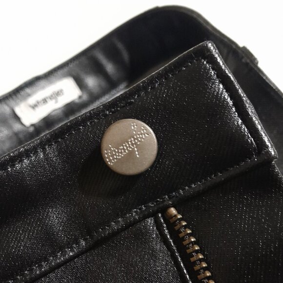 Wrangler Walker 677 High Rise Slim Black Coated Shiny Women's Jeans sz 29 - Picture 5 of 9